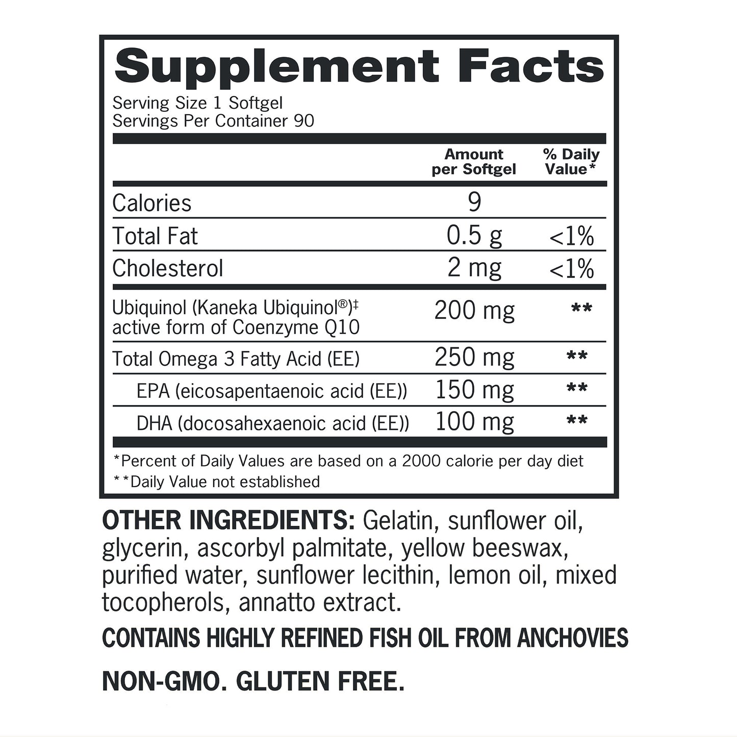 Qunol plus Coq10 Ubiquinol 200 Mg. with Omega-3, 90 Softgels