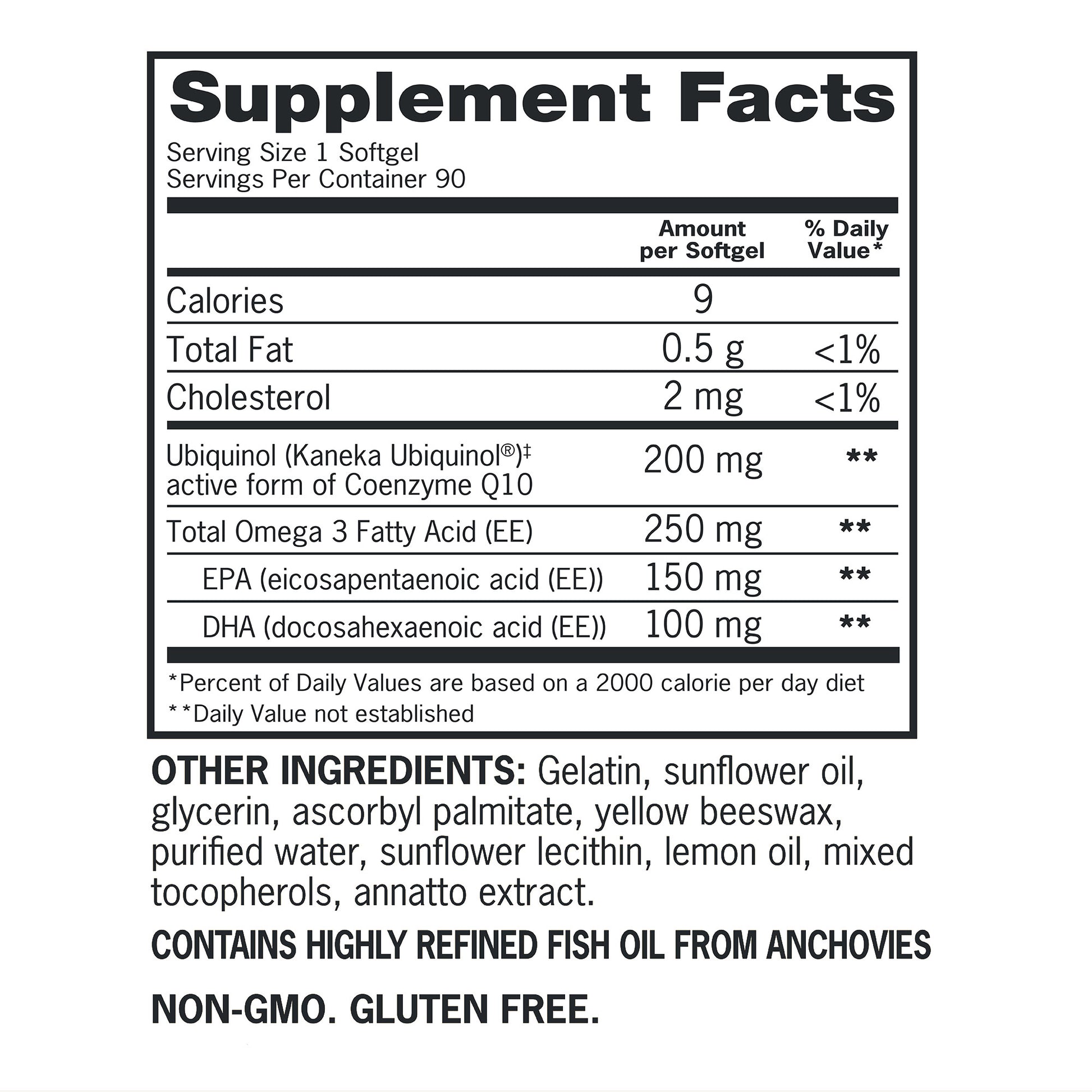 Qunol plus Coq10 Ubiquinol 200 Mg. with Omega-3, 90 Softgels