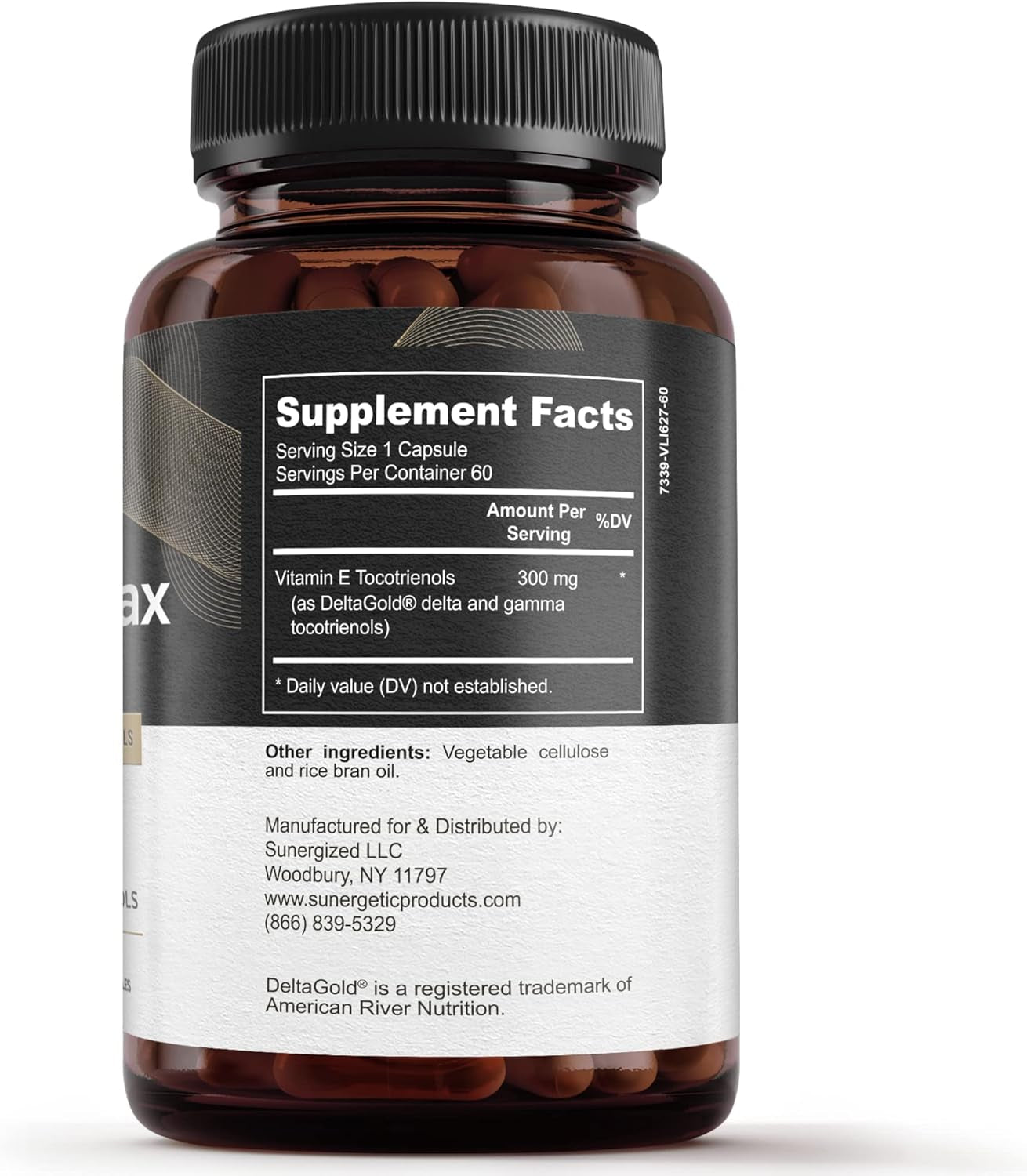 Sunergetic Premium Annatto Tocotrienol Supplement – with Deltagold – Tocotrienols Vitamin E 300 Mg – Supports Liver, Immune & Heart Health -  + Gamma Tocotrienols (60 Liquid Capsules)
