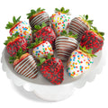 Home Delivery Happy Birthday Chocolatey Dipped Strawberries - 12 Berries 