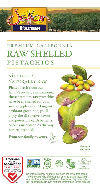 Setton Farms Naturally Raw Shelled Pistachios, No Shell, Non-Gmo Project Verified, Certified Gluten Free, Vegan and Kosher, Heart Healthy Snack, 5 Oz