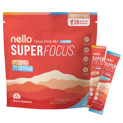 Nello Superfocus Drink Mix, 26-Ct, Variety Pack