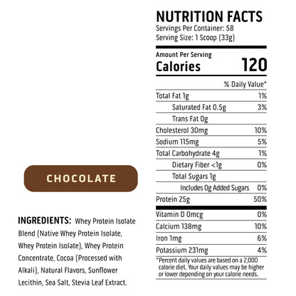 Ascent 100% Whey, Native Whey Protein Blend, Chocolate, 4.25 Lbs