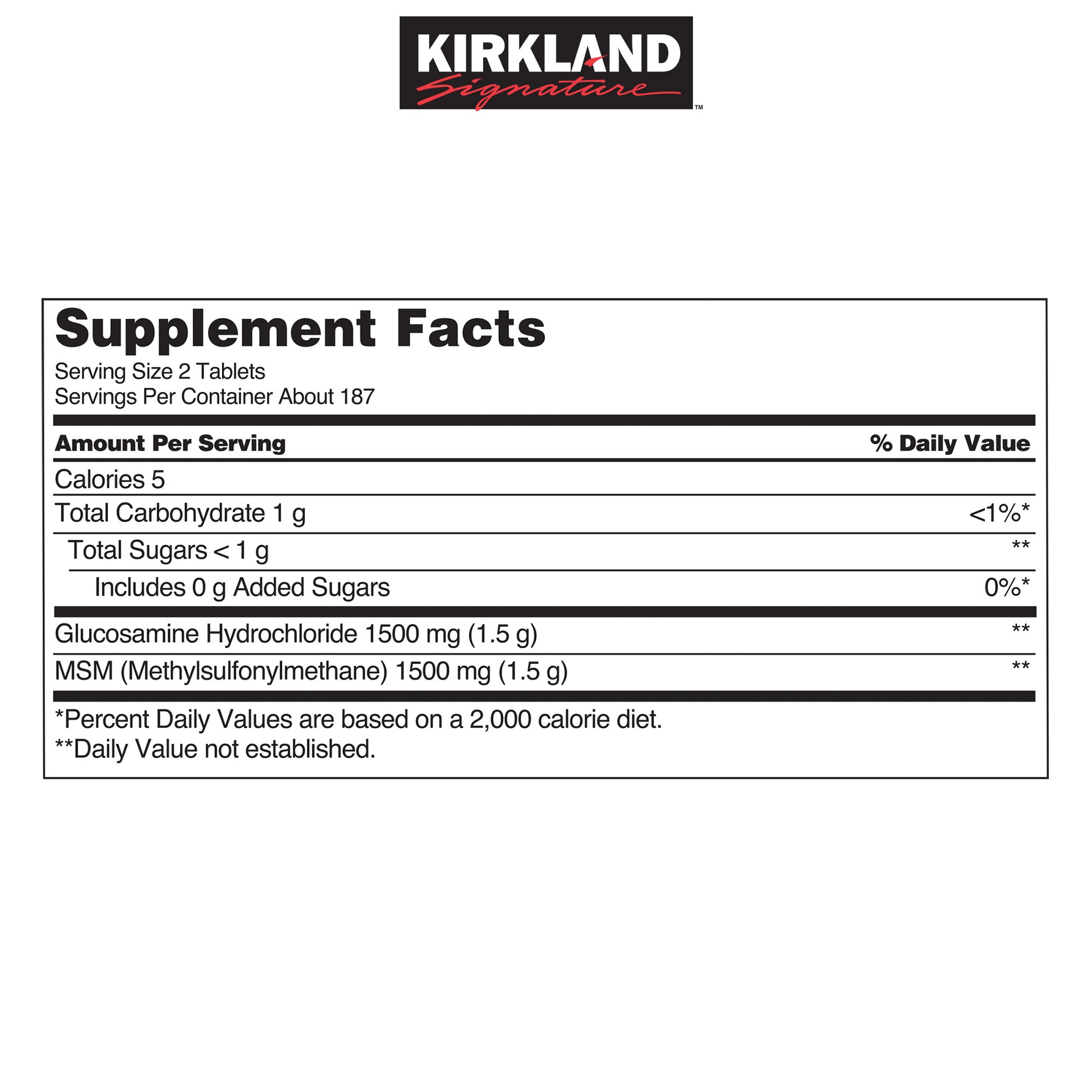 Kirkland Signature Glucosamine with MSM, 375 Tablets