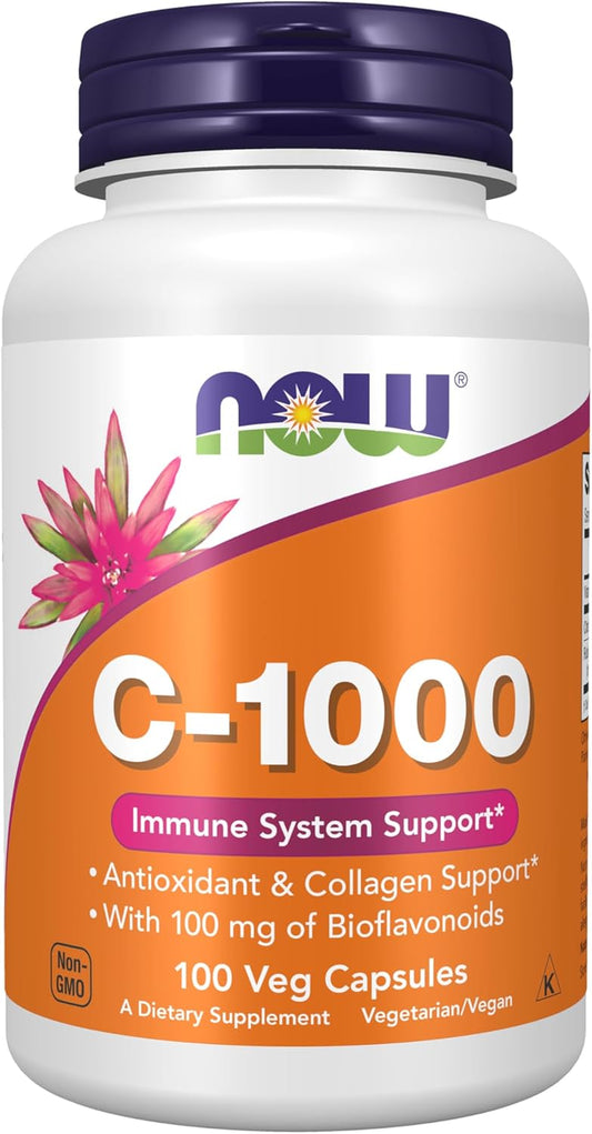 NOW Foods Supplements, Vitamin C-1,000 with 100 Mg of Bioflavonoids, Antioxidant Protection*, 100 Veg Capsules