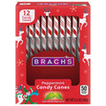 Brachs Bobs Red & White Peppermint Candy Canes, Naturally Flavored Christmas Candy, Stocking Stuffers for Kids, Holiday Classic, 5.3 Oz, 12 Count - Pack of 1