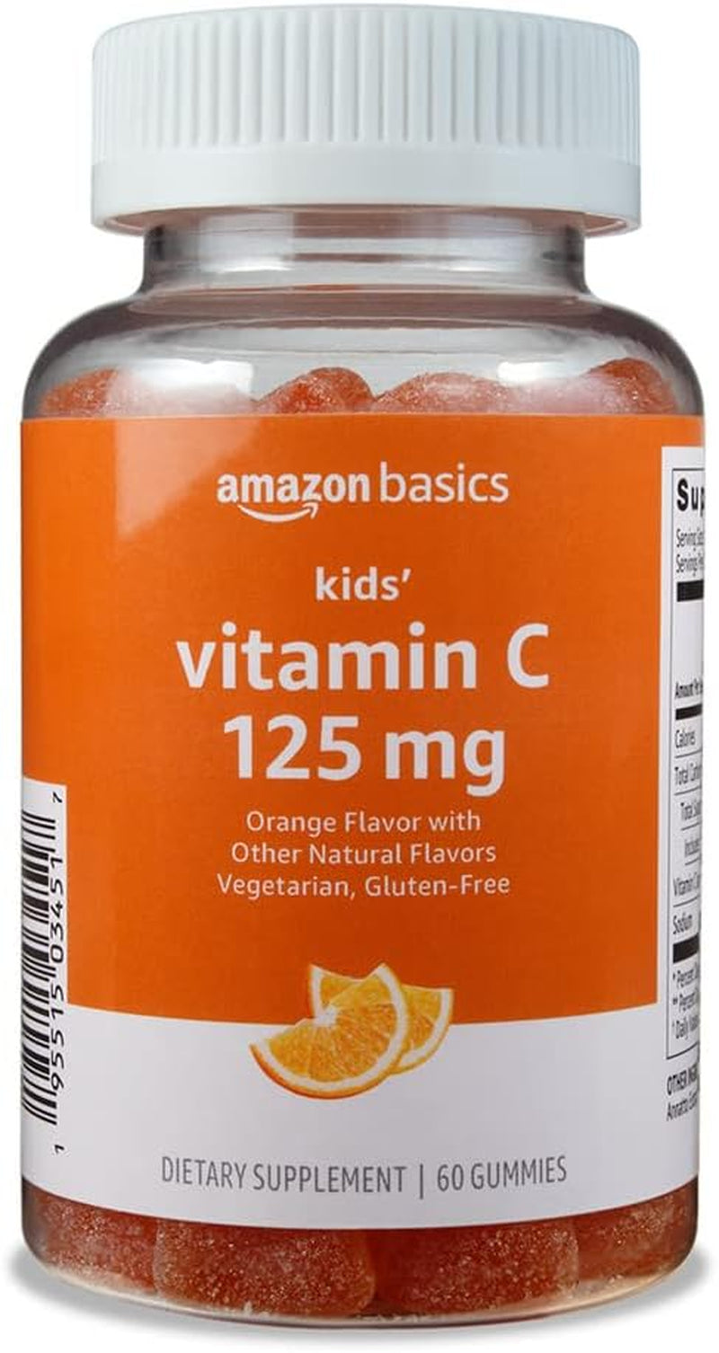 Kids' Vitamin C 125Mg Gummies, Orange, 60 Count, Immune Health, 2 Month Supply (Previously Solimo)