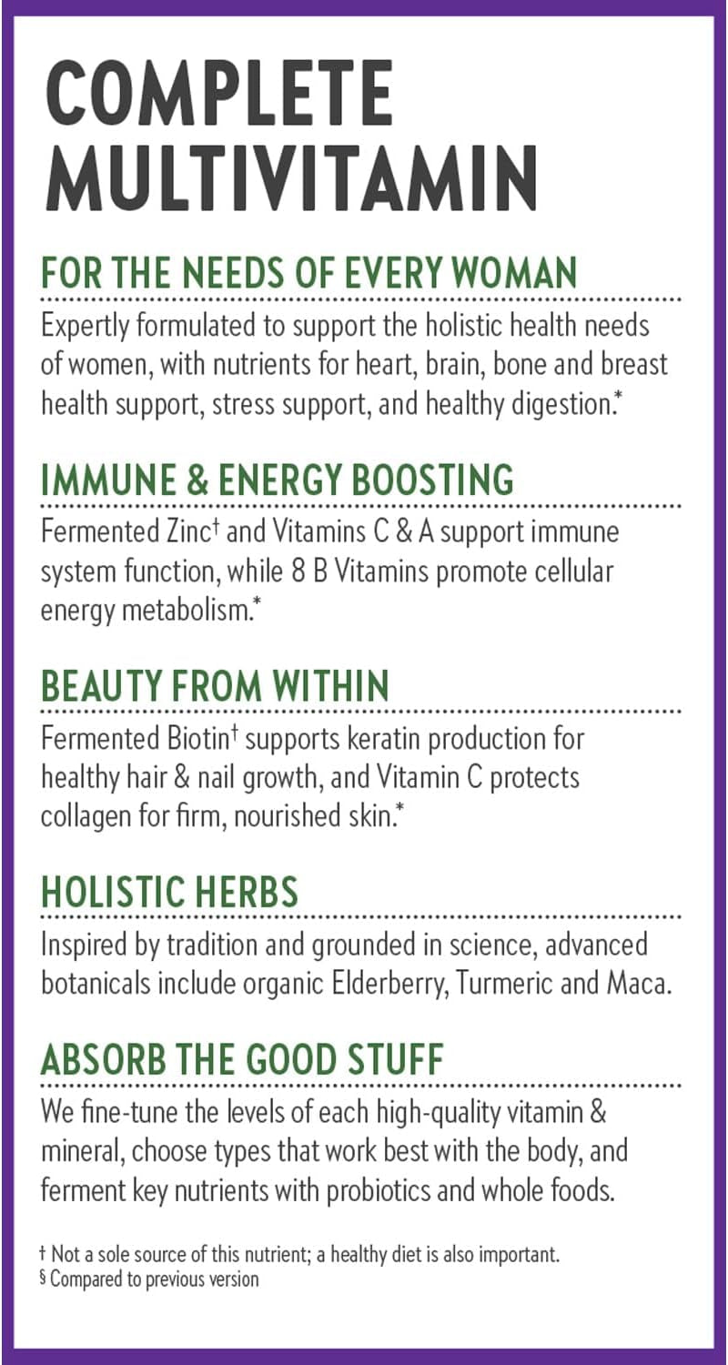 New Chapter Women’S Multivitamin, Iron, B6, B12, Biotin for Hair Growth, D3, Vit C, Zinc for Immune & Stress Support, Gentle on an Empty Stomach, One Daily, Non-Gmo, Gluten-Free, 18+, 72 Tablets