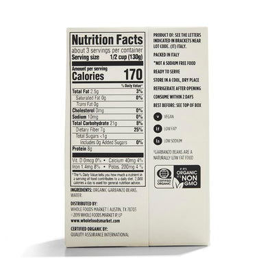 365 by , Organic Unsalted Garbanzo Beans, 13.4 Ounce