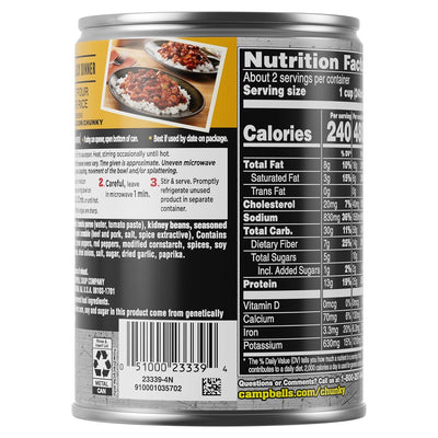 Campbell'S Chunky Chili with Beans, 16.5 Oz Can