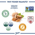 Fisher Chef'S Naturals Walnut Halves & Pieces 6 Oz, 100% California Unsalted Walnuts for Baking & Cooking, Snack Topping, Great with Yogurt & Cereal, Vegan Protein, Keto Snack, Gluten Free
