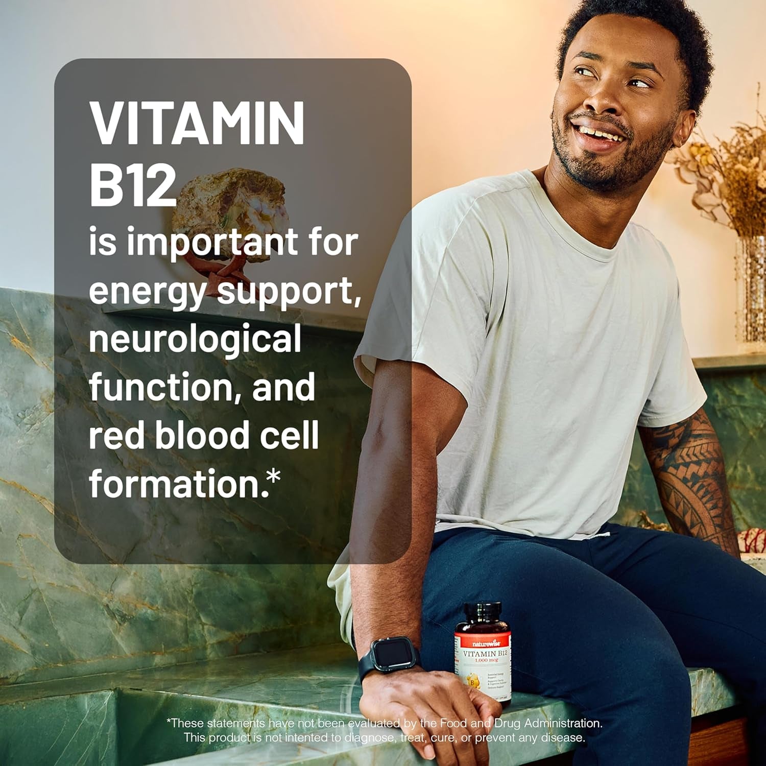 Naturewise Vitamin B12 1000 Mcg - Dietary Supplement for Supporting Energy Metabolism, Mental Clarity, Nervous System Health - Easy-To-Swallow, Soy & Gluten-Free, Non-Gmo - 60 Softgels[60-Day Supply]