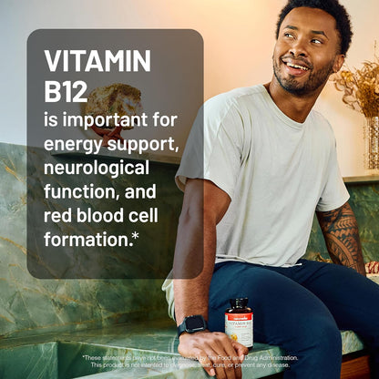Naturewise Vitamin B12 1000 Mcg - Dietary Supplement for Supporting Energy Metabolism, Mental Clarity, Nervous System Health - Easy-To-Swallow, Soy & Gluten-Free, Non-Gmo - 60 Softgels[60-Day Supply]