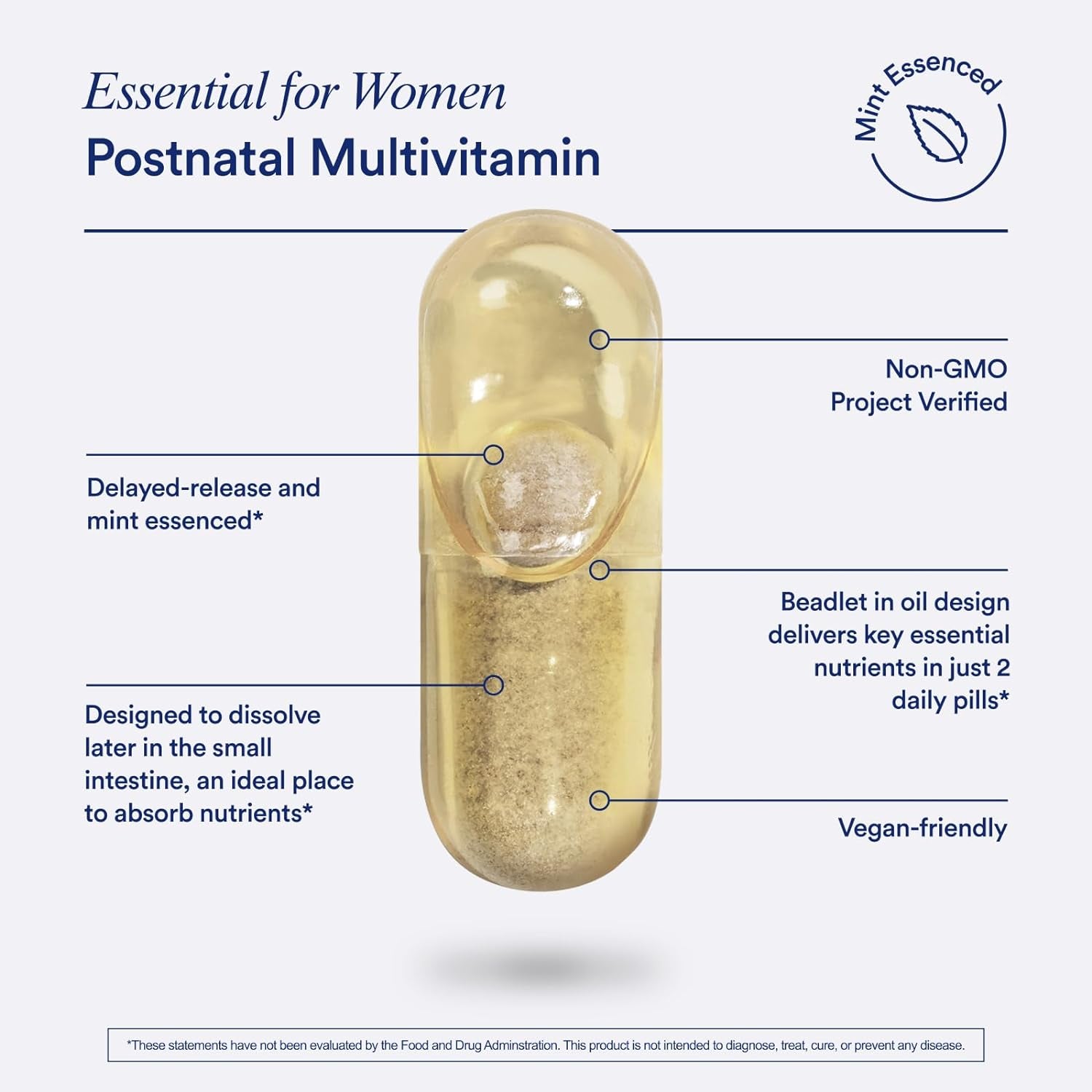 Ritual Essential for Women Postnatal Multivitamin - Postpartum Vitamin - Omega-3 DHA & Choline for Lactation Support, Vitamin A, C, D3 & Zinc for Immune Function Support*, B12, Iodine, Biotin, 30 Day