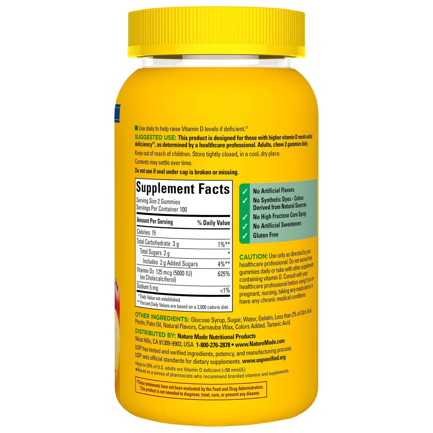 Nature Made Extra Strength Vitamin D3 125 Mcg, 200 Gummies