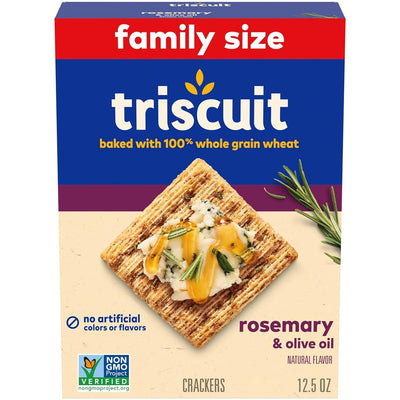 Triscuit Rosemary & Olive Oil Whole Grain Wheat Crackers, Family Size, 12.5 Oz