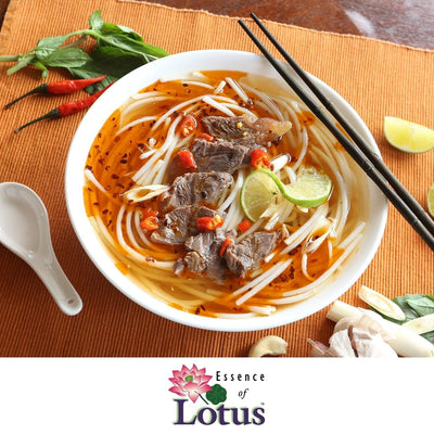 Essence of Lotus Instant Spicy Beef Pho Soup Mix — Ready-To-Eat Flavorful, Restaurant-Quality Pho Broth, Made in the US (Spicy Beef Soup Mix, Single Packet)