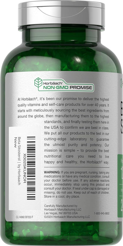Horbäach Beta Sitosterol 1200Mg | 240 Softgel Capsules | Mega Strength | Plant Sterols Complex | Non-Gmo, Gluten Free Supplement
