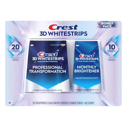 Crest 3D Whitestrips 20 Professional Treatments with 10 Bonus Brightening Treatments