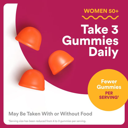 Smartypants Multivitamin Gummy for Women 50 and over - Improved Formula: Omega 3 (DHA/EPA), Methylfolate, Coq10, Vitamin D3, C, Vitamin B12, B6, A, K, Biotin, Gluten Free, 90 Count (30 Day Supply)