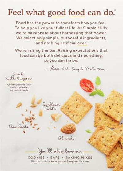 Simple Mills Almond Flour Crackers, Sundried Tomato & Basil - Gluten Free, Vegan, Healthy Snacks, Plant Based, 4.25 Ounce (Pack of 1)