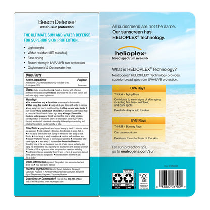 Neutrogena Beach Defense Sunscreen Spray SPF 60+, 8.5 Oz, 2-Pack