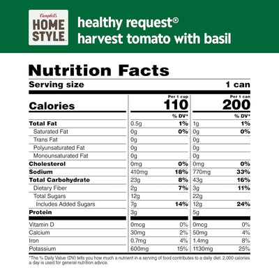 Campbell'S Homestyle Healthy Request Harvest Tomato Soup with Basil, 16.3 OZ Can