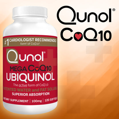 Qunol Mega Coq10 Ubiquinol 100 Mg., 120 Softgels