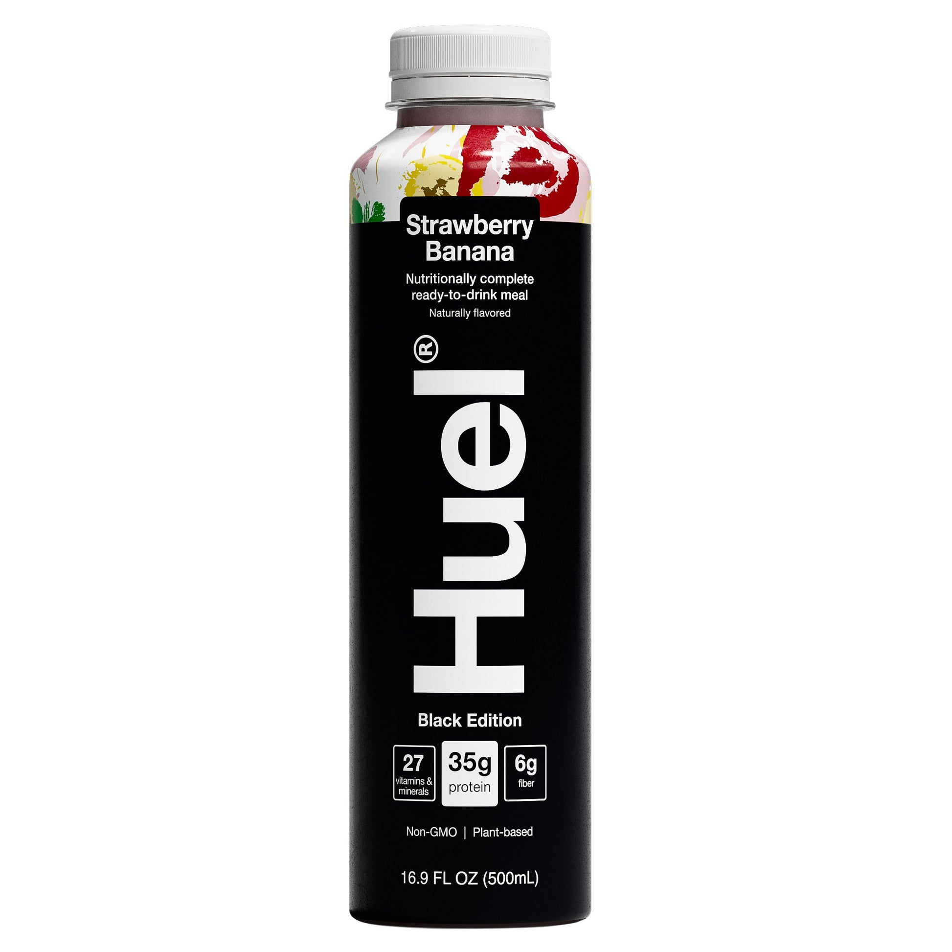 Huel Black Edition High-Protein Strawberry Banana Meal  Drink, 16.9 Fl Oz, 12-Pack