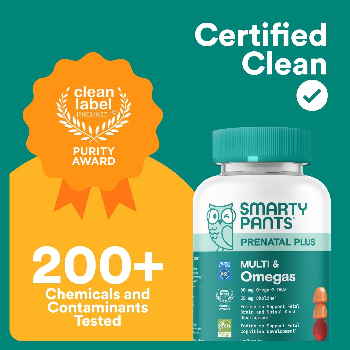 Smartypants Prenatal Multivitamin Gummies - Improved Formula: Omega 3 (DHA/EPA), Methylfolate, Biotin, Vitamin D3, C, Vitamin B12, B6, Vitamin A, K & Zinc, Gluten Free, 90 Count (30 Day Supply)