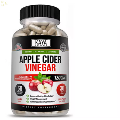Apple Cider Vinegar Capsules 1200Mg Natural Cleanse Overall Health