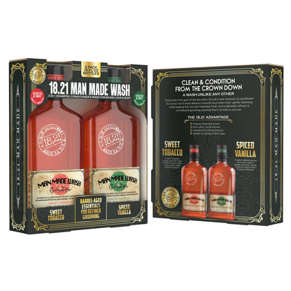 18.21 Man Made Wash, 3-In-1 Shampoo, Conditioner & Wash, 18 Fl Oz, 2-Pack