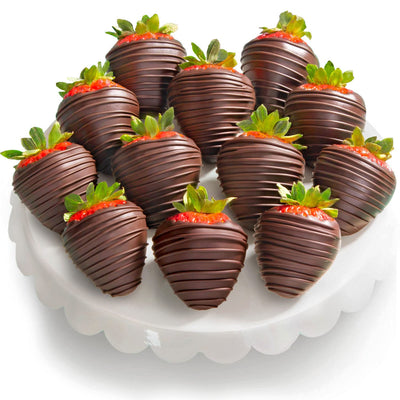 Home Delivery 12 Dreamy Dark Chocolate Covered Strawberries 