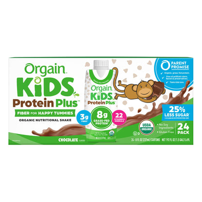Orgain USDA Organic Kids Nutritional Protein Shake, Chocolate, 8 Fl Oz, 24-Pack