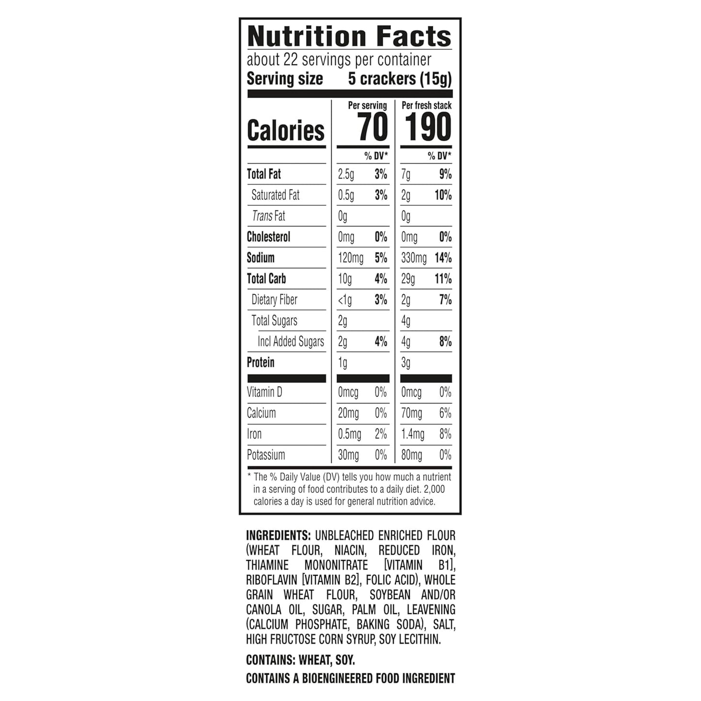 RITZ  Stacks Whole Wheat Crackers 8 Ct, Case of 6