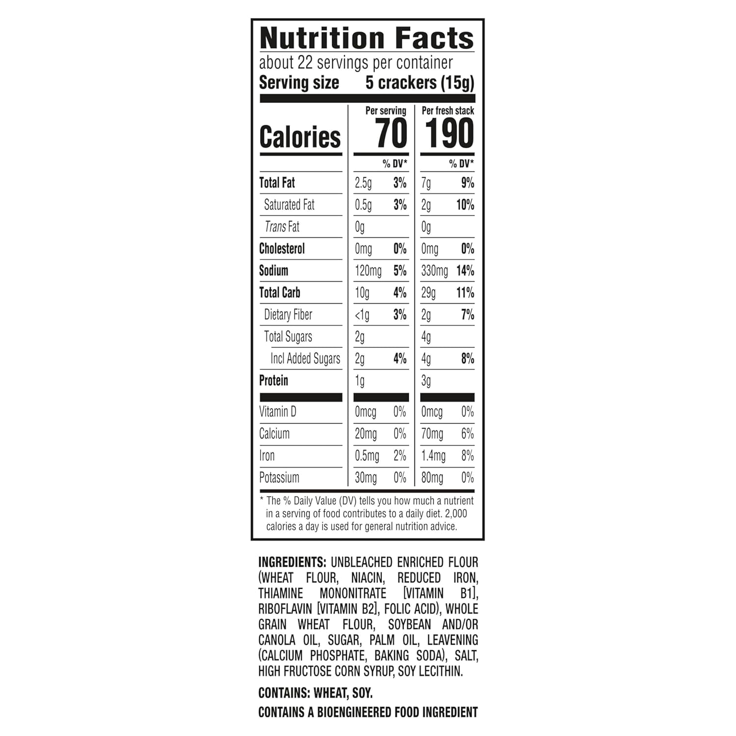 RITZ  Stacks Whole Wheat Crackers 8 Ct, Case of 6