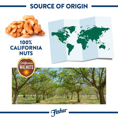 Fisher Chef'S Naturals Walnut Halves & Pieces 6 Oz, 100% California Unsalted Walnuts for Baking & Cooking, Snack Topping, Great with Yogurt & Cereal, Vegan Protein, Keto Snack, Gluten Free
