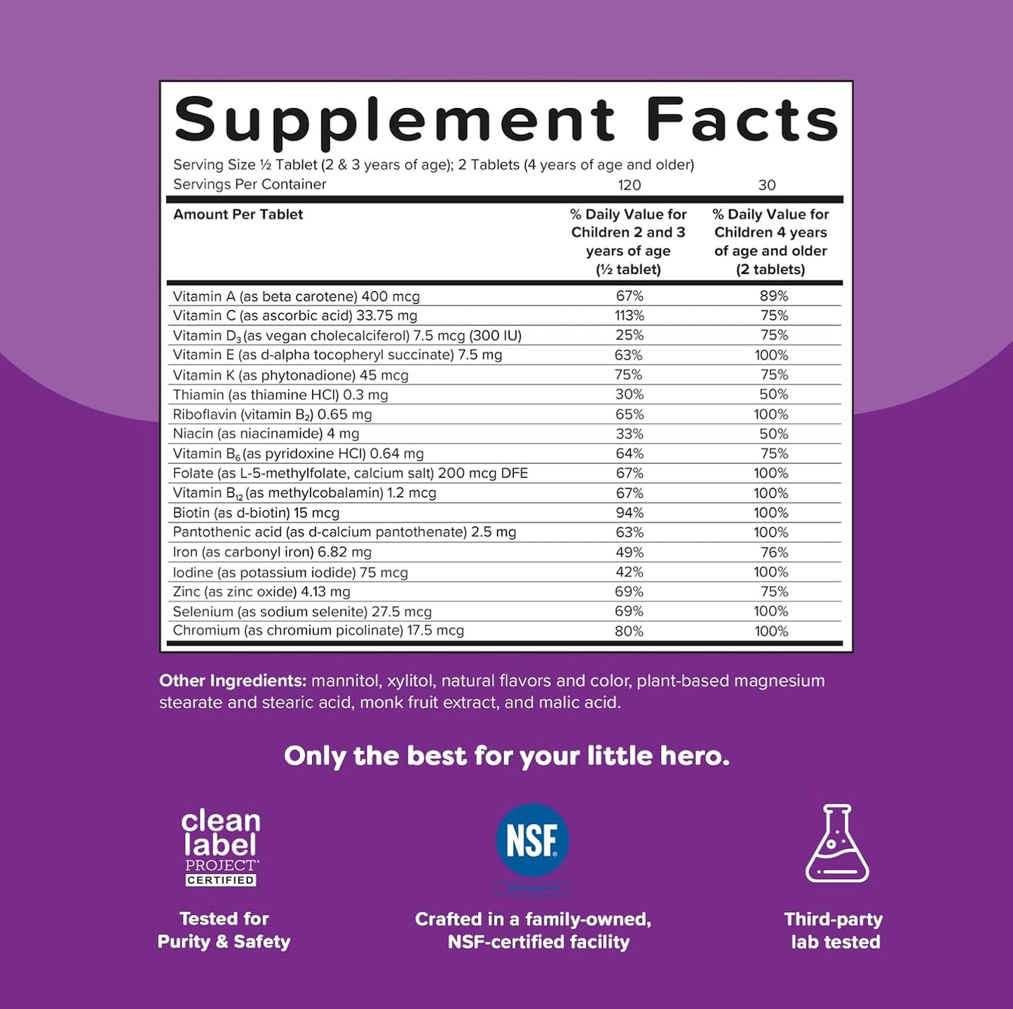 Renzo'S Picky Eater Kids Multivitamin with Iron, Dissolving Kids Vitamins with Vitamin D3 & K2 and More, 60 Sugar-Free Melty Tabs, Cherry Mo’ Cherry Flavored