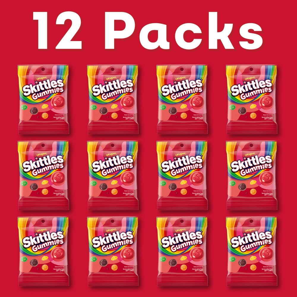 SKITTLES Original Gummy Candy, 5.8 Oz Case of 12
