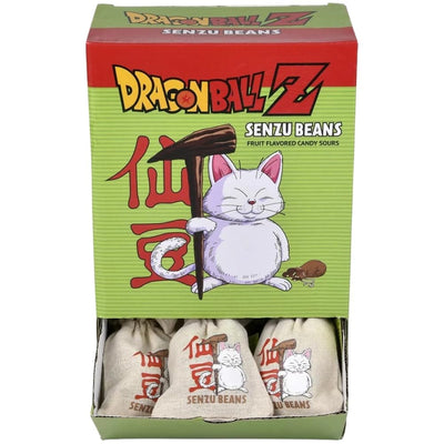 Boston America Dragonball Z Senzu Beans Candy One 1 Collectible Korin Drawstring Bag Sour Green Apple Flavored Candy Green, Brown 2 Ounce (Pack of 1)