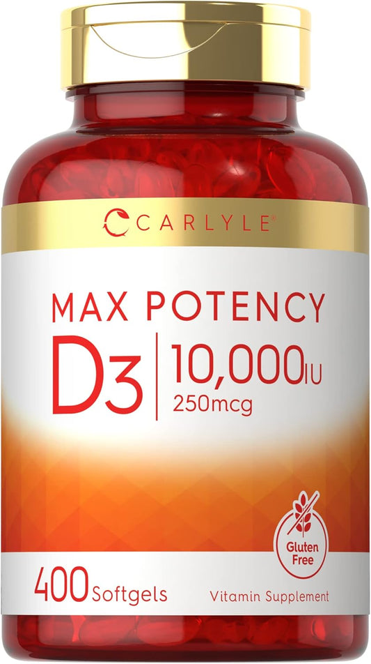 Carlyle Vitamin D 10000 IU 400 Softgels | Value Size | Max  | Non-Gmo, Gluten Free Supplement