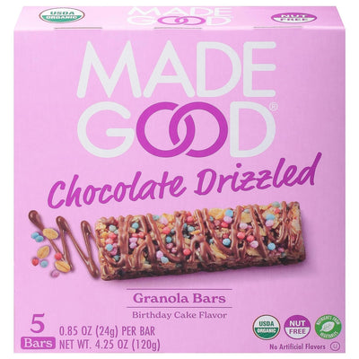MADEGOOD Organic Chocolate Drizzled Granola Bars, 4.25 OZ