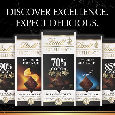 Lindt EXCELLENCE 90% Cocoa Dark Chocolate Candy Bar, Dark Chocolate, 3.5 Oz. Bar
