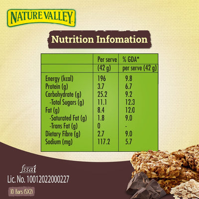 Nature Valley Crunchy Granola Bars, Oats 'N Dark Chocolate, 12 Bars, 8.94 OZ (6 Pouches)
