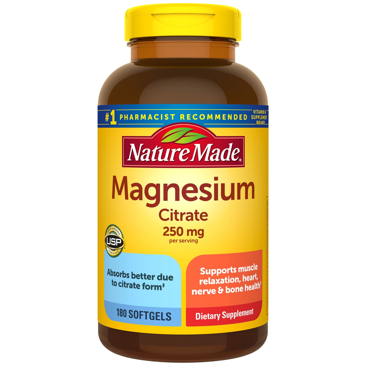 Nature Made Magnesium Citrate 250 Mg., 180 Softgels