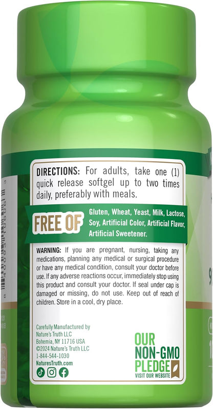 Nature'S Truth Vitamin E Softgels | 200 IU | 100 Softgels | Non-Gmo & Gluten Free Supplement