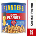 PLANTERS Salted Cocktail Peanuts, 16 Oz. Resealable Jar - Cholesterol Free Heart Healthy Snack - a Good Source of Essential Nutrients - Premium Quality Peanuts - Kosher