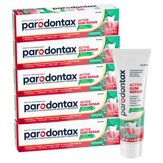 Parodontax Active Gum Repair Breath Freshener Toothpaste, 3.4 Oz, 5-Pack