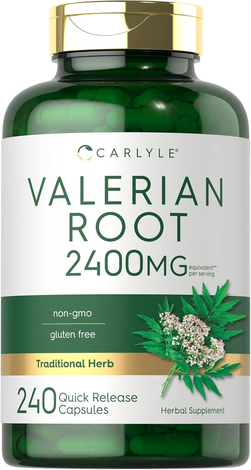 Carlyle Valerian Root Capsules 2400Mg | 240 Count | Herb Extract Supplement | Non-Gmo, Gluten Free