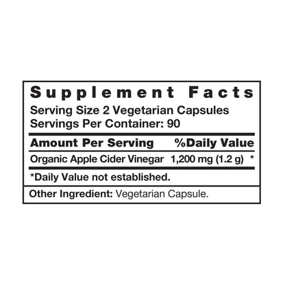 Nature'S Truth Apple Cider Vinegar 1200 Mg., 180 Capsules